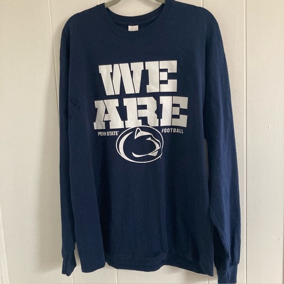 Gildan Tops - Unisex Long Sleeve Penn State T-shirt XL Blue and White